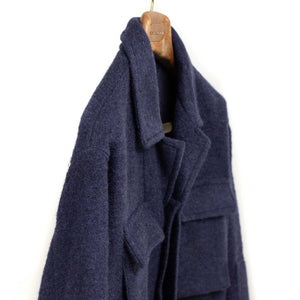 Marengo desert jacket in navy melange plush wool