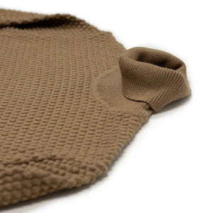 Bubble stitch rollneck in camel merino wool