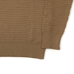 Bubble stitch rollneck in camel merino wool