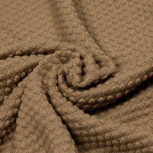 Bubble stitch rollneck in camel merino wool