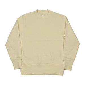 Crewneck fleece sweatshirt in cream plush cotton and lyocell