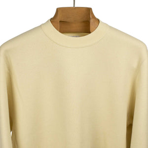 Crewneck fleece sweatshirt in cream plush cotton and lyocell