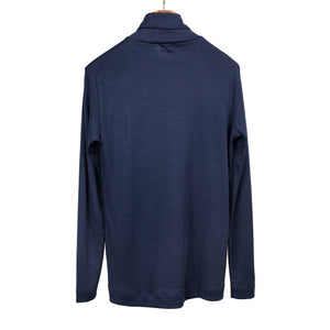 Turtleneck in deep indigo wool jersey