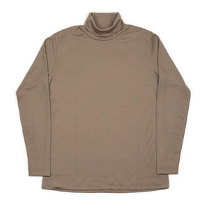 Turtleneck in taupe wool jersey