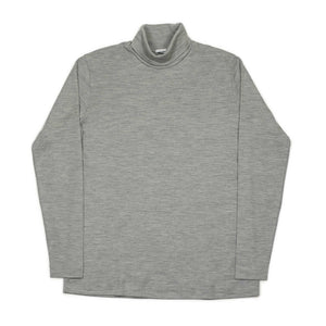 Turtleneck in grey melange wool jersey