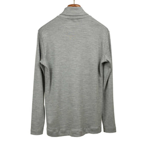 Turtleneck in grey melange wool jersey