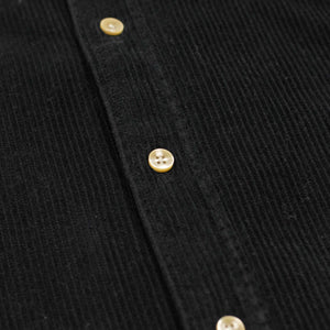 Lobo shirt in black heavy cotton corduroy