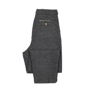 Double pleated trousers in black and grey birdseye wool