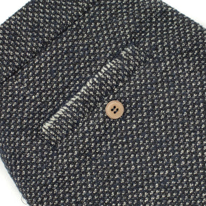 Double pleated trousers in black and grey birdseye wool