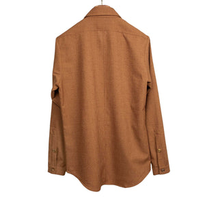 Rust and gold shirt in hopsack wool