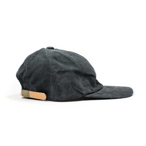 Baseball cap in charcoal grey corduroy