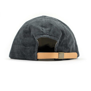 Baseball cap in charcoal grey corduroy