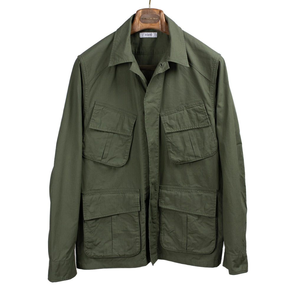 Fujito SS26 Jungle jacket in olive green cotton ripstop – No Man Walks ...