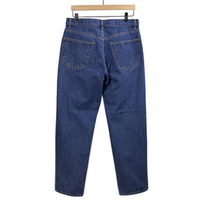 Fujito SS26 Tapered five pocket jeans in medium wash blue denim