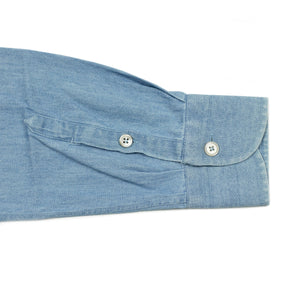 Buttoned collar shirt in Japanese washed cotton denim (restock)