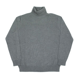 Rollneck sweater in grigio grey superfine merino wool (restock)