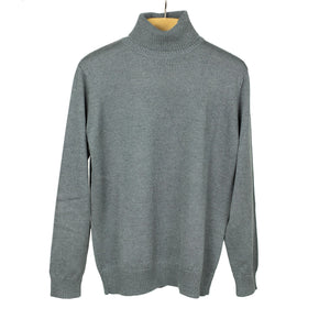 Rollneck sweater in grigio grey superfine merino wool (restock)