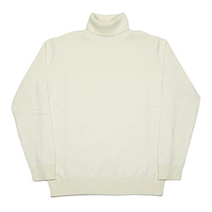 Rollneck sweater in panna ecru superfine merino wool (restock)