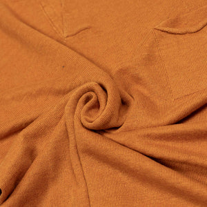 Knit short sleeve henley tee in burnt orange linen (restock)
