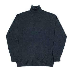 Rollneck sweater in petrol superfine merino wool