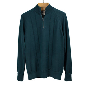 GRP FW25 Raglan sleeve quarter-zip in jungle green merino wool GRP FW25 Raglan sleeve quarter-zip in jungle green merino wool