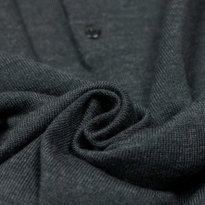 Knit long sleeve polo in Charcoal grey merino wool (restock)