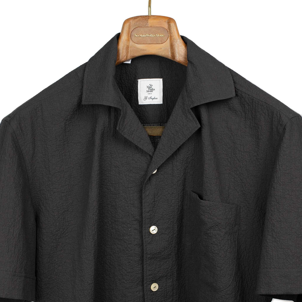 Inserch Crepe Camp Collar Shirt SE9356-00001 Black main image 1