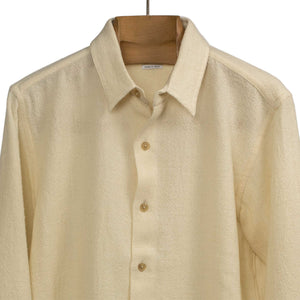 Classic Shirt in undyed ecru gauzy wool