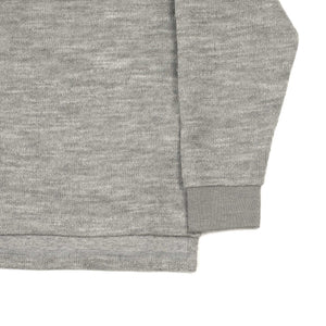 Lined polo sweater in light grey wool and cotton