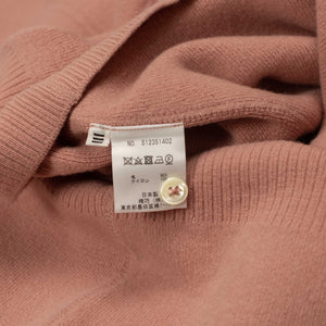 Molded polo sweater in pink wool mix