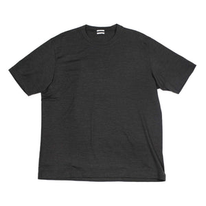 Short-sleeve t-shirt in black washable wool jersey
