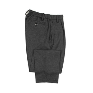 Single-pleated easy trousers in charcoal grey wool mix
