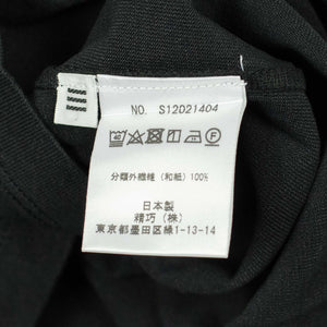 Short sleeve pocket tee in black Japanese paper