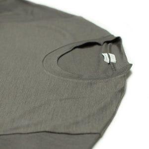 Short-sleeve t-shirt in warm grey washable wool jersey
