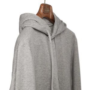 Hooded sweatshirt in light grey cotton fleece