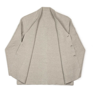 Molded jacket in ivory silk and linen