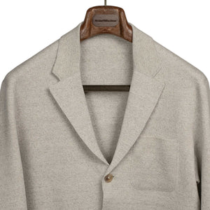 Molded jacket in ivory silk and linen