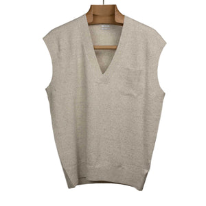Molded vest in ivory silk and linen