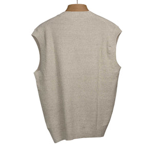 Molded vest in ivory silk and linen