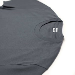 Crewneck t-shirt in slate grey cotton and rayon