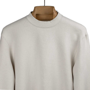 Ikiji FW25 Funnel neck sweatshirt in oatmeal double-faced wool and