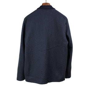 Ikiji FW25 Work jacket in navy cotton and wool shrunken fleece