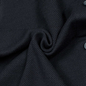 Work jacket in navy wool and cotton pique (restock)