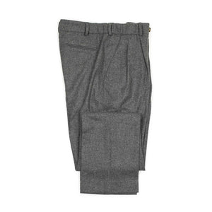 Easy trousers in mid-grey melange wool flannel