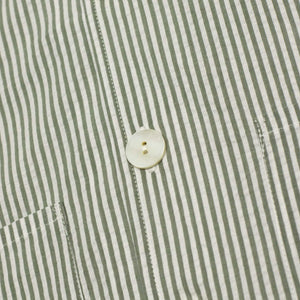 Cabana shirt in olive and white cotton seersucker