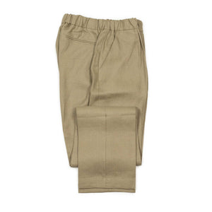 Pleated easy pants in khaki midweight linen