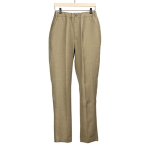 Pleated easy pants in khaki midweight linen