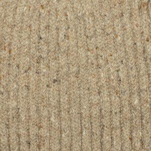 Antelope beige wool and cashmere donegal ribbed knit fisherman hat