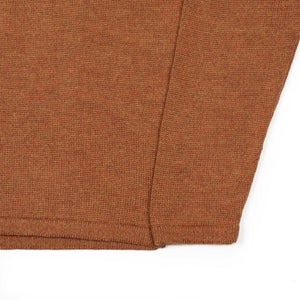 Long sleeve saddle shoulder polo in Rust Marl alpaca and silk