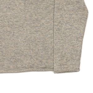 Mixed beige and grey Oatmeal alpaca silk rolled edge tunic sweater